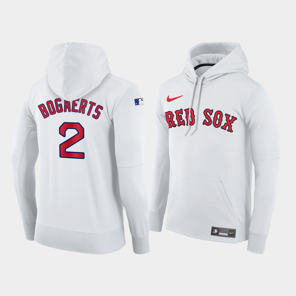 Men Boston Red Sox #2 Bogaerts white home hoodie 2021 MLB Nike Jerseys